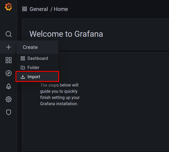 Import NooBaa Grafana Dashboard: Step 1